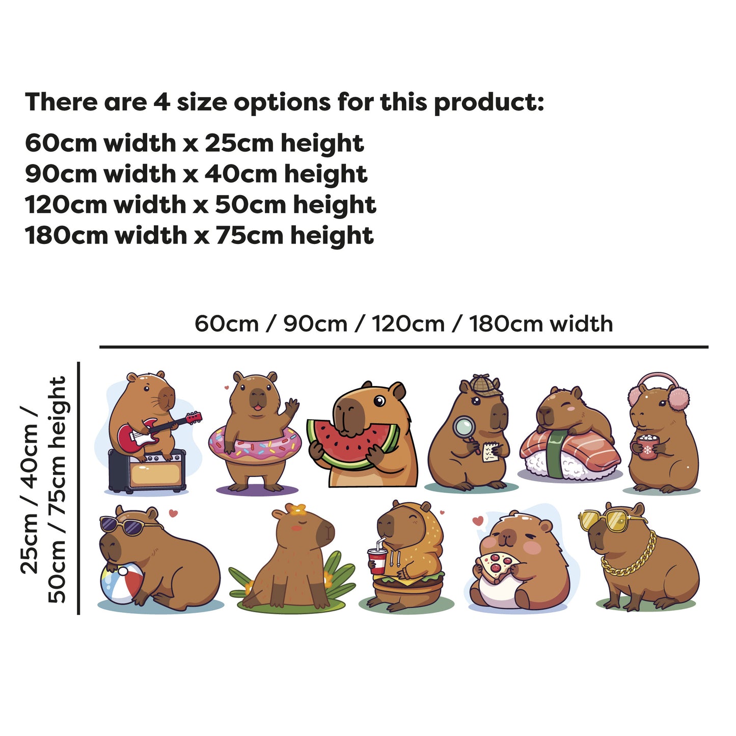 Capybara Wall Sticker - Capybara Decal Set Wall Sticker
