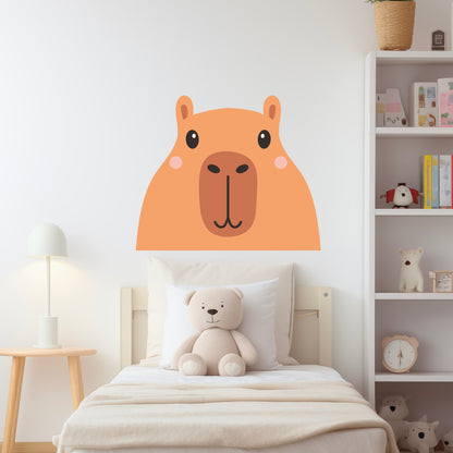 Capybara Wall Sticker - Capybara Peaking Wall Art