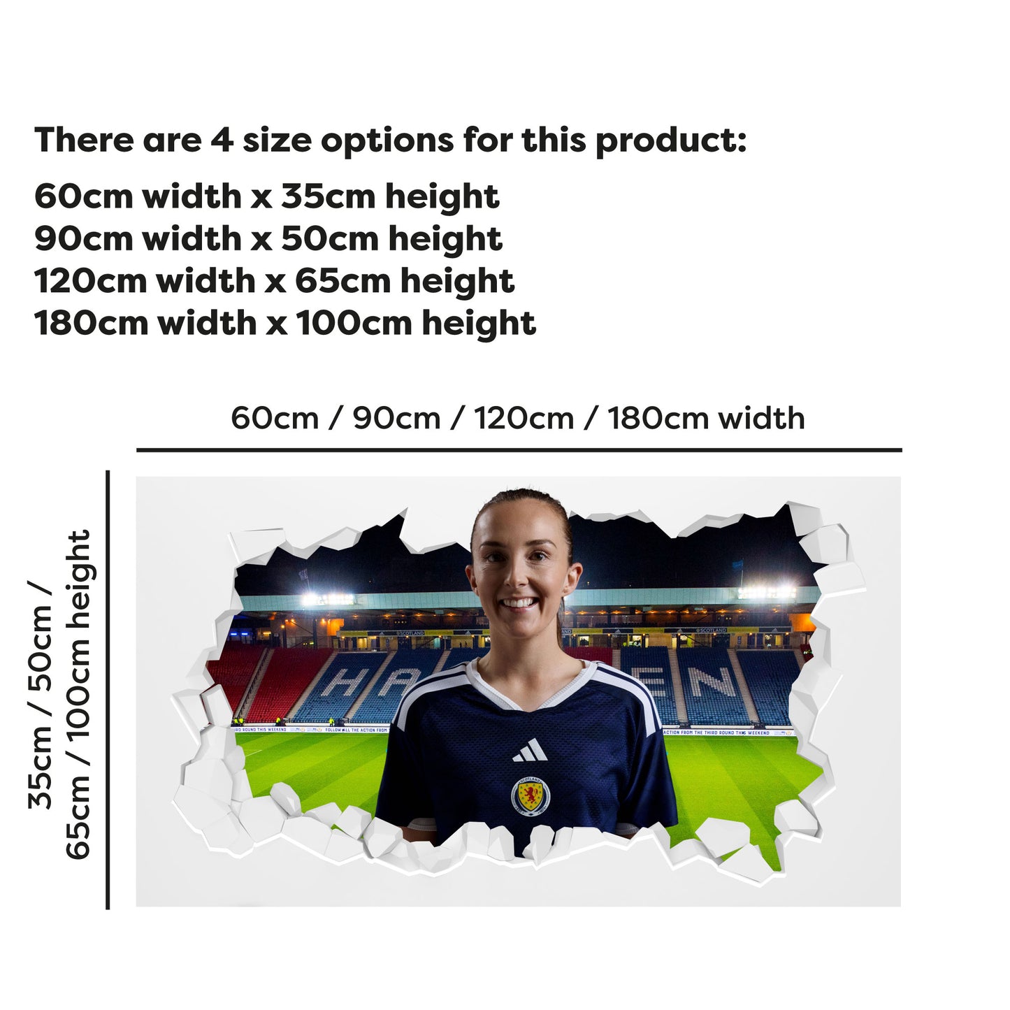 Scotland National Team - Caroline Weir Broken Wall Sticker Football Art