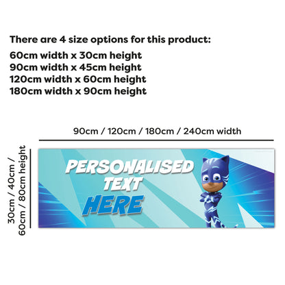 PJ Masks Birthday - Cat Boy Personalised Banner Wall Sticker