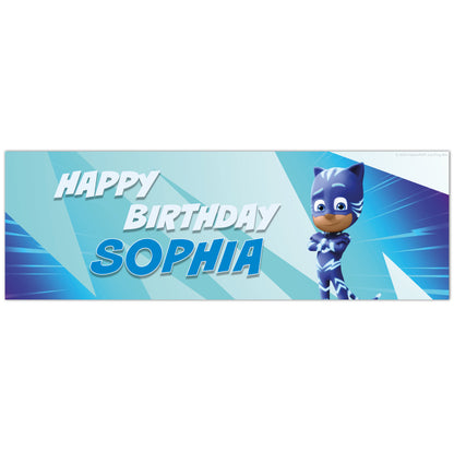 PJ Masks Birthday - Cat Boy Personalised Banner Wall Sticker