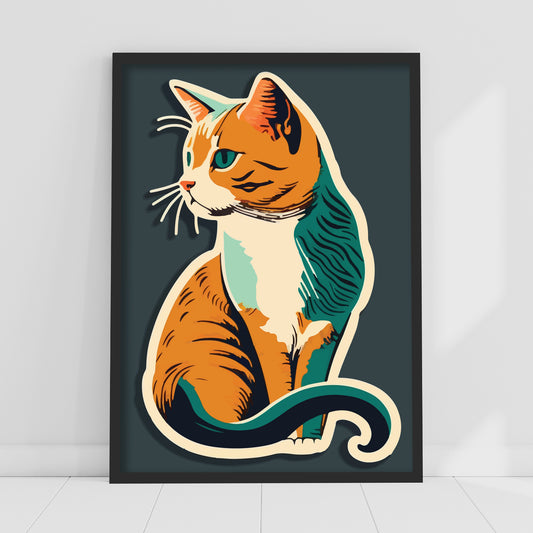Cat Wall Print - Ginger Cat Poster Art