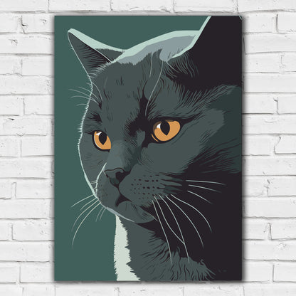 Cat Wall Print - Head Poster Art