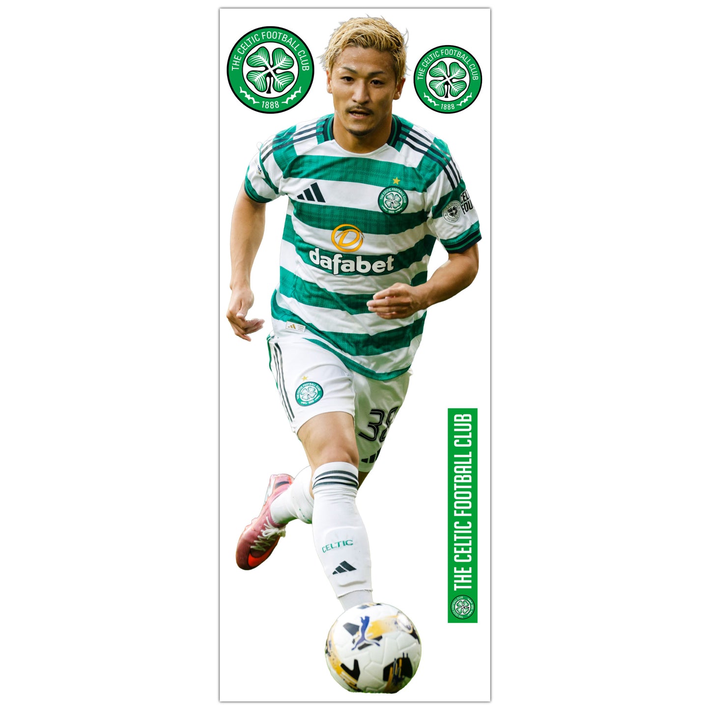Celtic FC Wall Sticker - Daizen 25/26 Action Player Wall Decal Football Art
