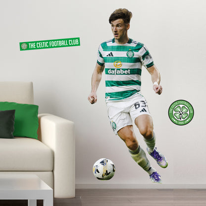 Celtic FC Wall Sticker - Tierney 25/26 Action Player Wall Decal Football Art