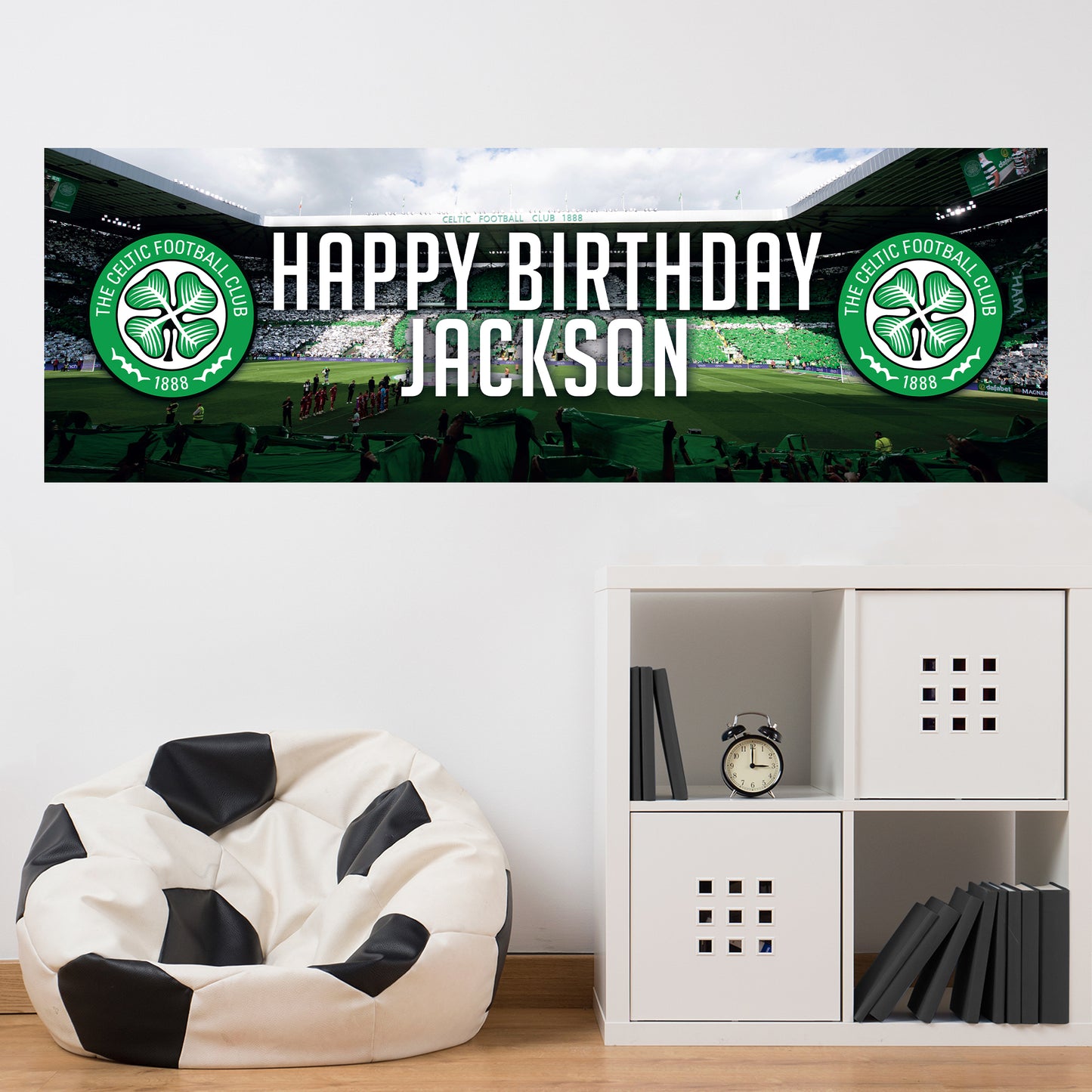 Celtic Birthday - Personalised Football Banner Wall Sticker