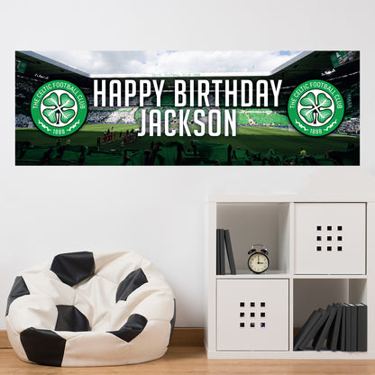 Celtic Birthday - Personalised Football Banner Wall Sticker