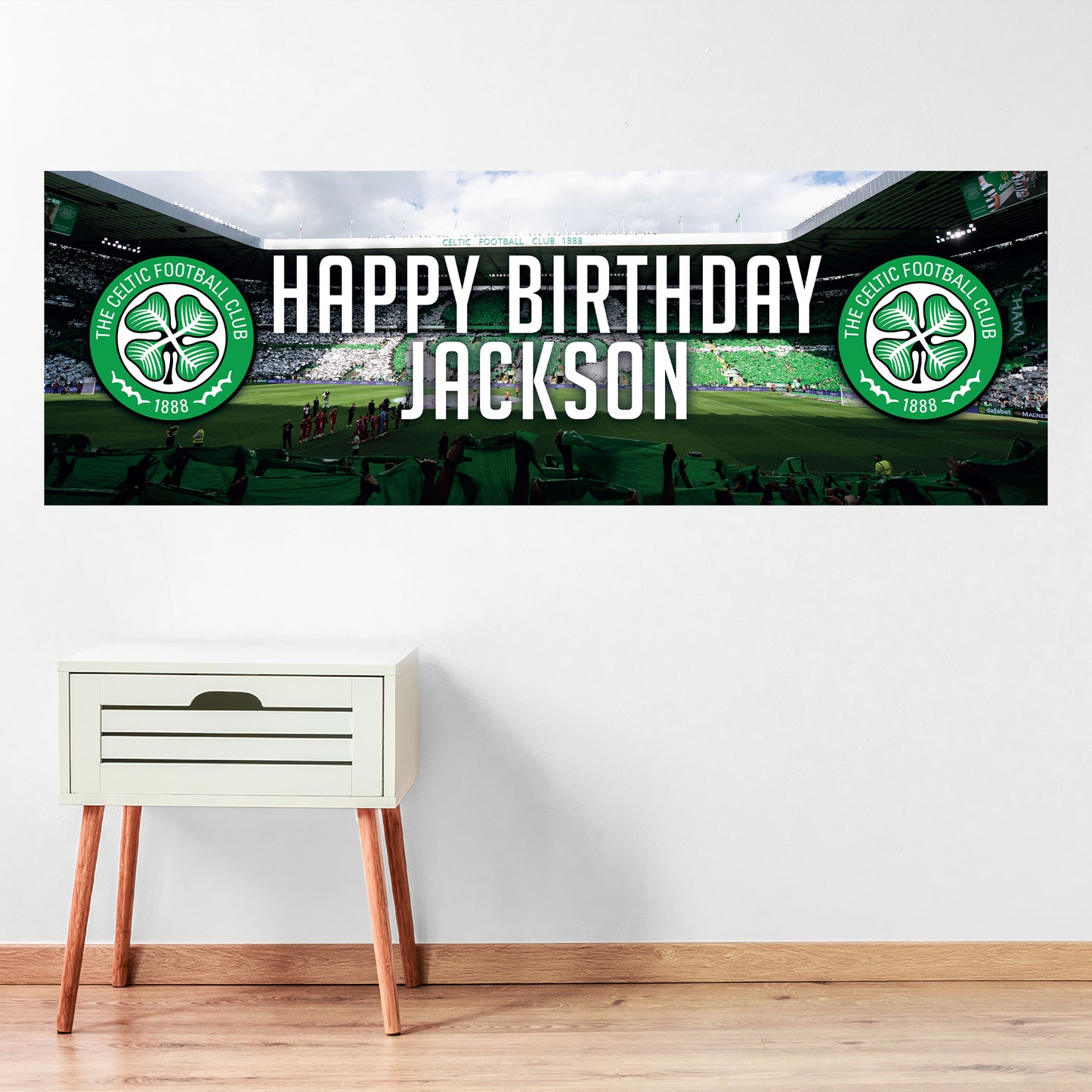 Celtic Birthday - Personalised Football Banner Wall Sticker