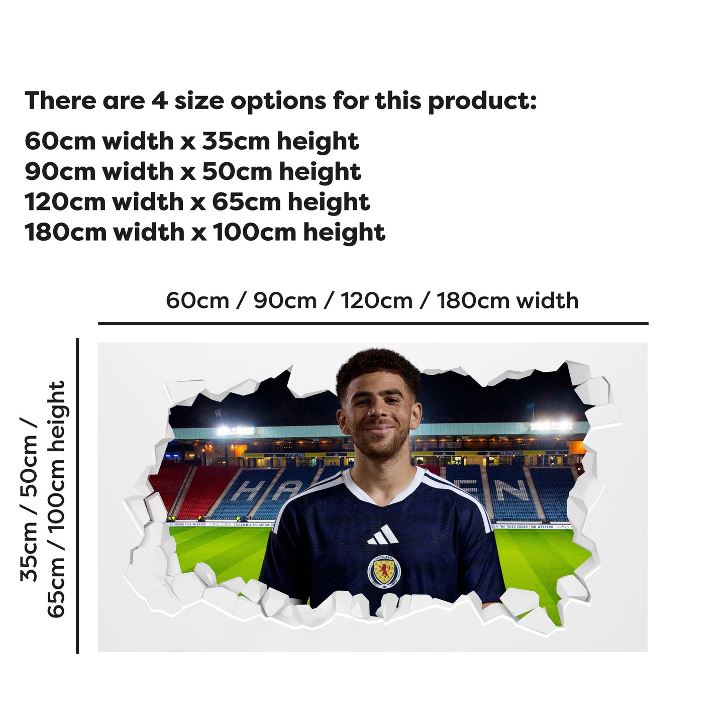 Scotland National Team - Che Adams Broken Wall Sticker Football Art