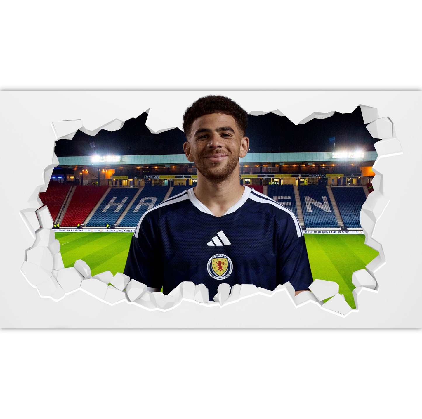 Scotland National Team - Che Adams Broken Wall Sticker Football Art