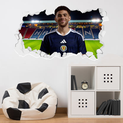 Scotland National Team - Che Adams Broken Wall Sticker Football Art