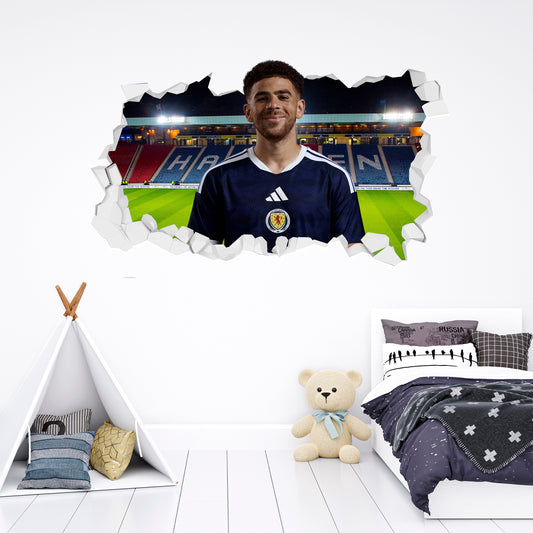 Scotland National Team - Che Adams Broken Wall Sticker Football Art