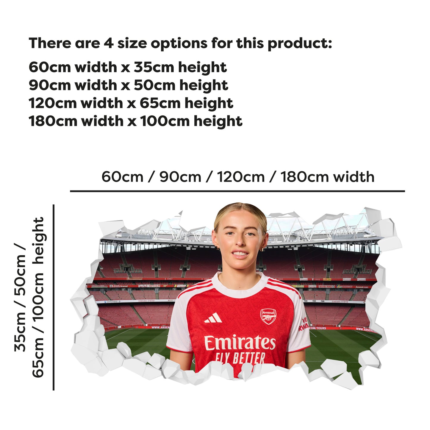 Arsenal FC - Chloe Kelly 25/26 Broken Wall Sticker