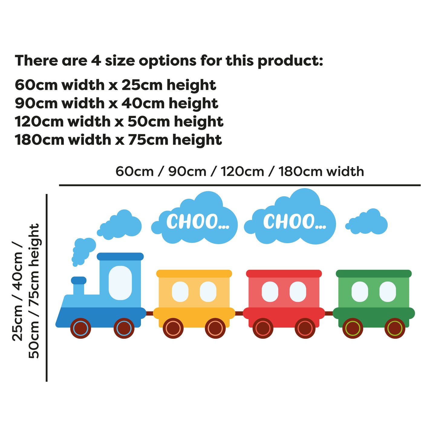 Train Wall Sticker - Choo Choo Train Decal Wall Art