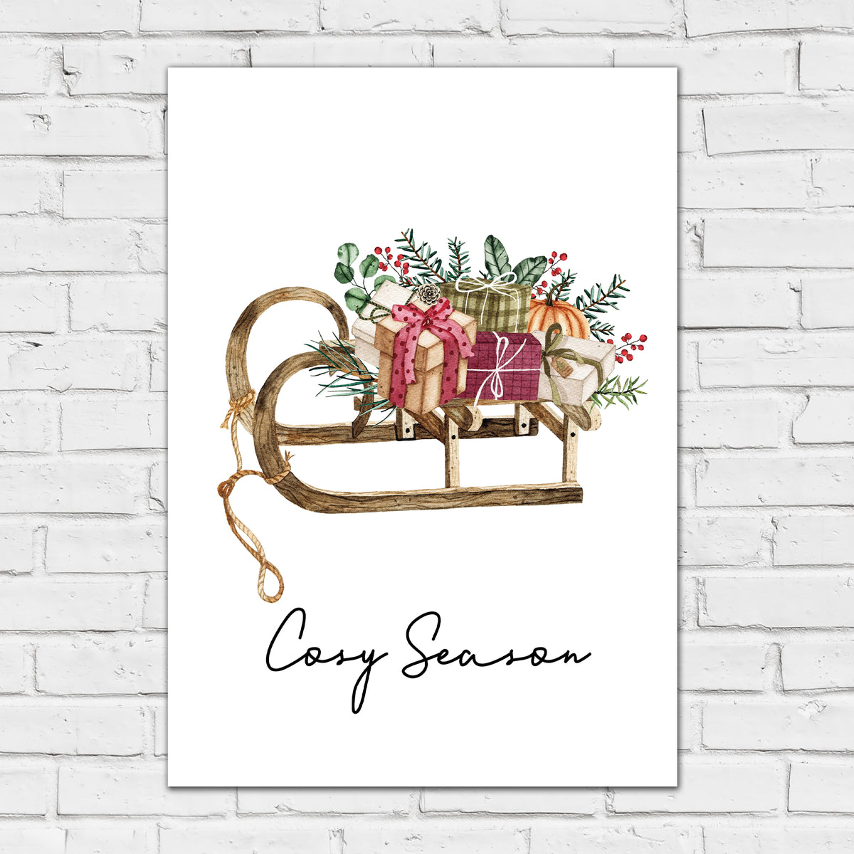 Christmas Print - Cosy Season Poster Wall Art