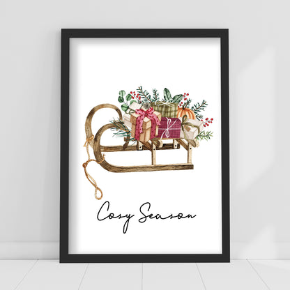 Christmas Print - Cosy Season Poster Wall Art