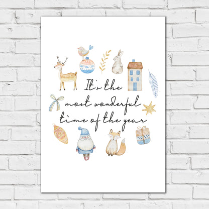 Christmas Print - Most Wonderful Time Of The Year Poster Wall Art