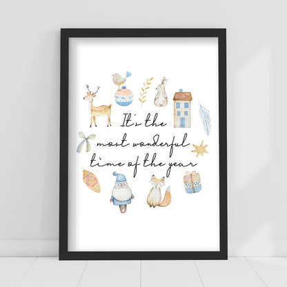 Christmas Print - Most Wonderful Time Of The Year Poster Wall Art