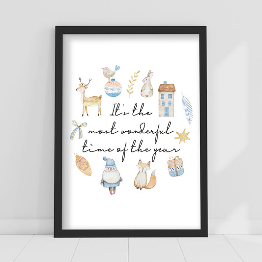 Christmas Print - Most Wonderful Time Of The Year Poster Wall Art