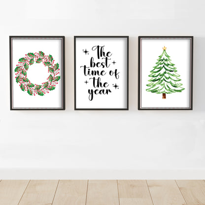 Christmas Print - Set Of 3 The Best Time Of The Year Posters Wall Art