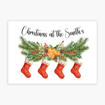 Christmas Print - Stocking Personalised Wall Art