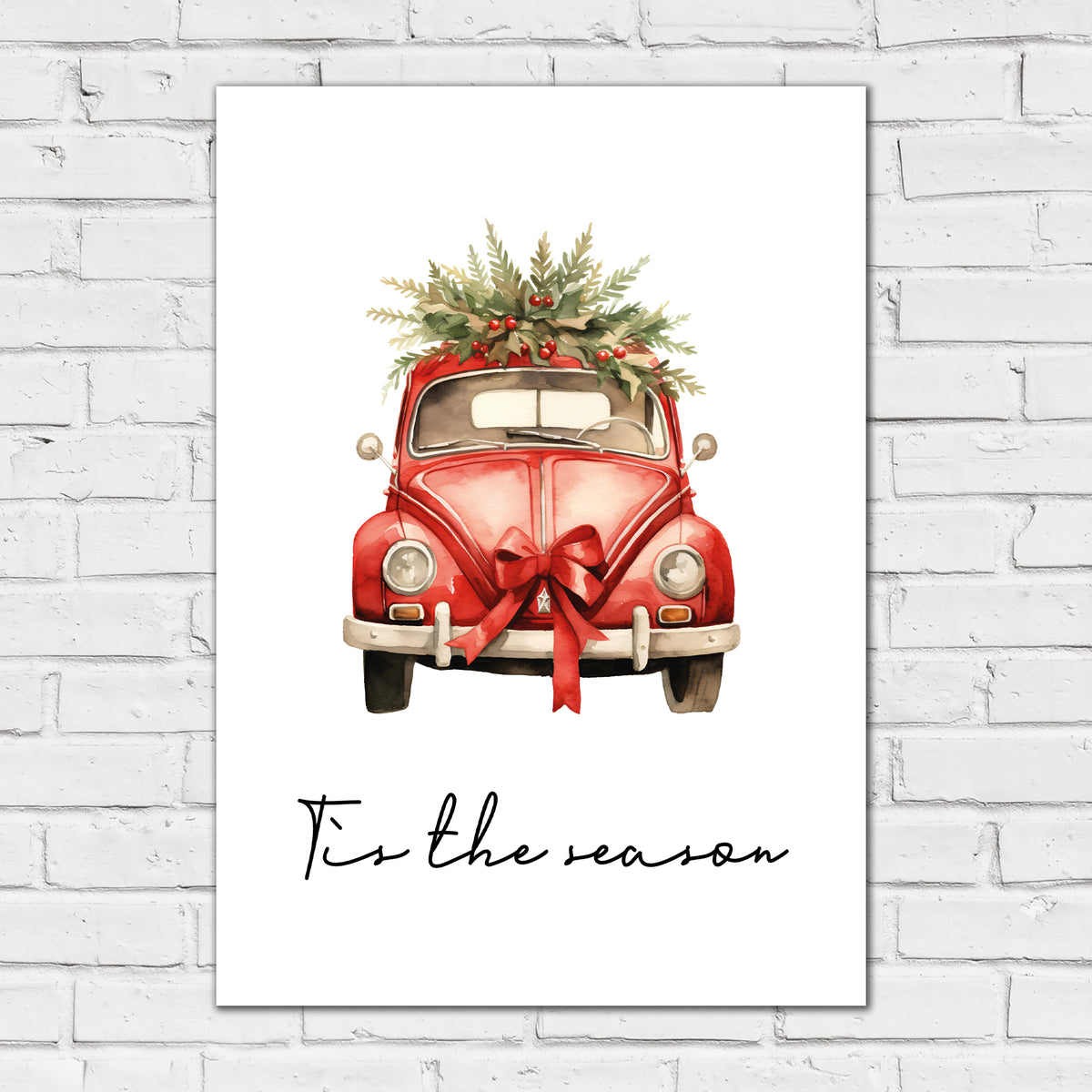 Christmas Print - Truck With Tree Wall Art