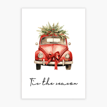 Christmas Print - Truck With Tree Wall Art