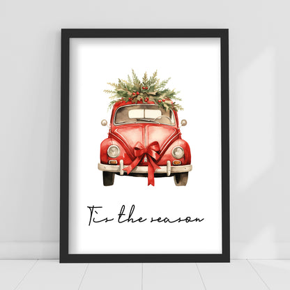 Christmas Print - Truck With Tree Wall Art