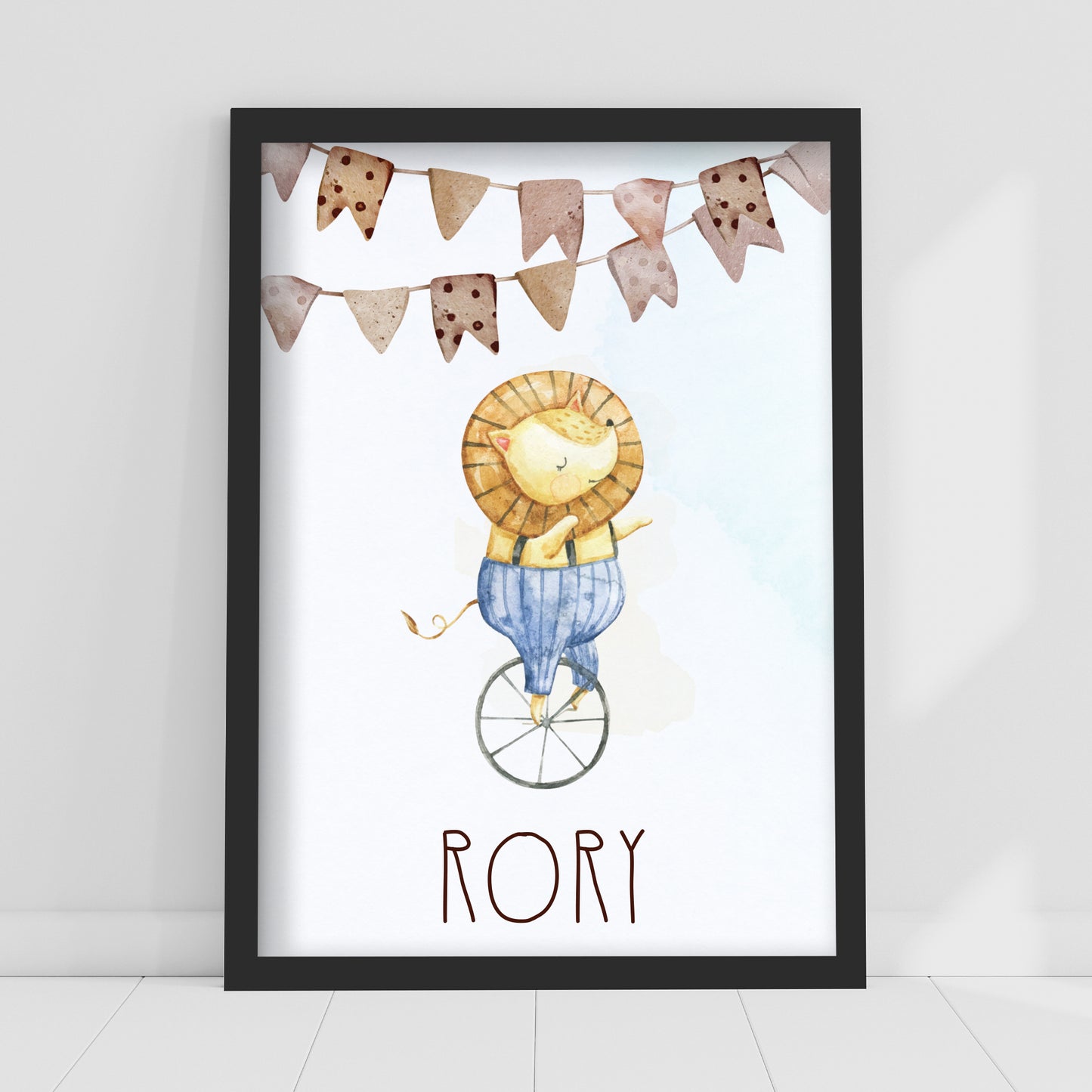 Circus Print - Watercolour Lion Personalised Poster Wall Art