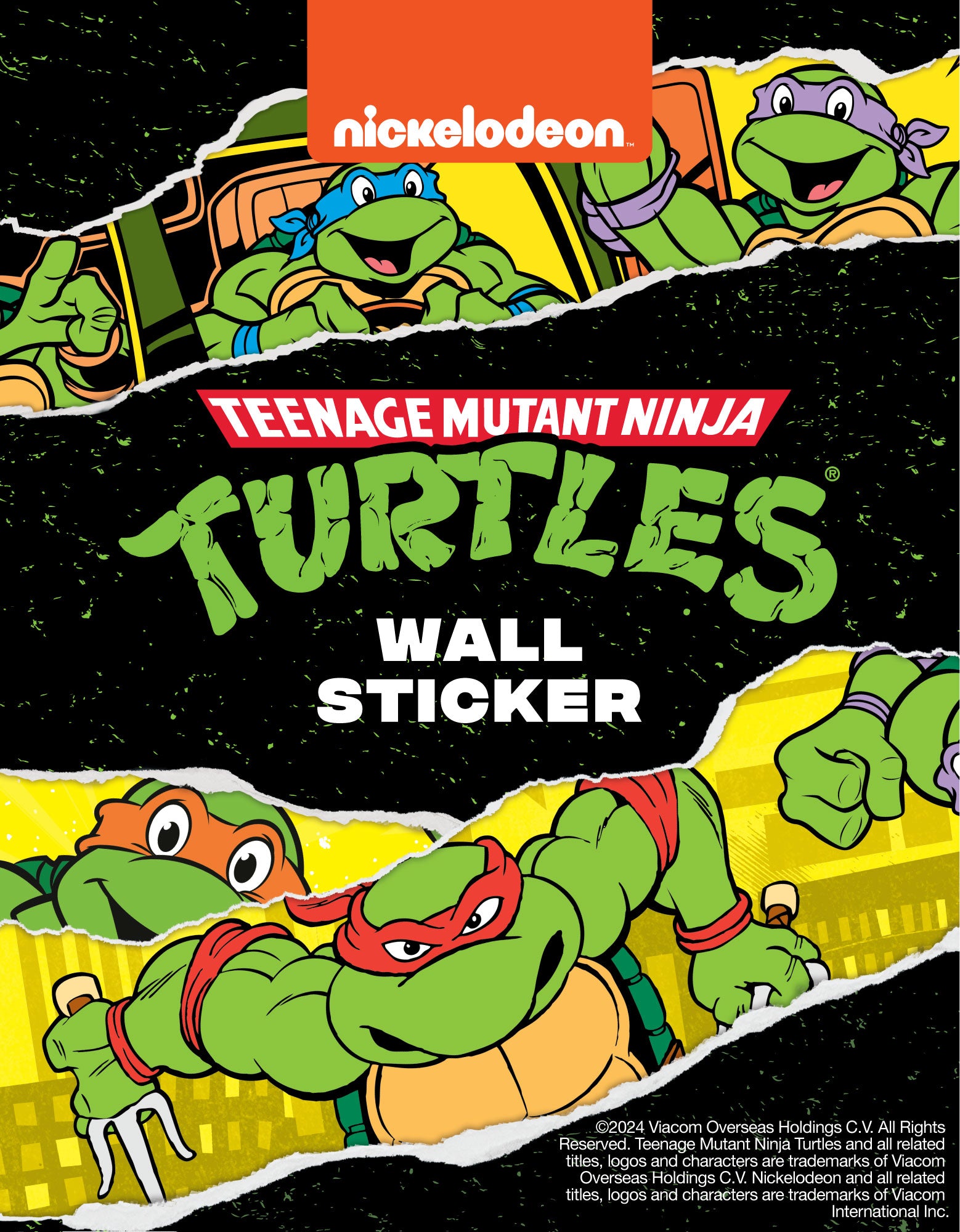 Fake Ninja Rurtle Label Teenage Mutant Ninja Turtles Wall Sticker - Classic Icons Decal Set TM ...