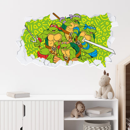 Teenage Mutant Ninja Turtles Wall Sticker - Group Broken Wall Decal TMNT Art