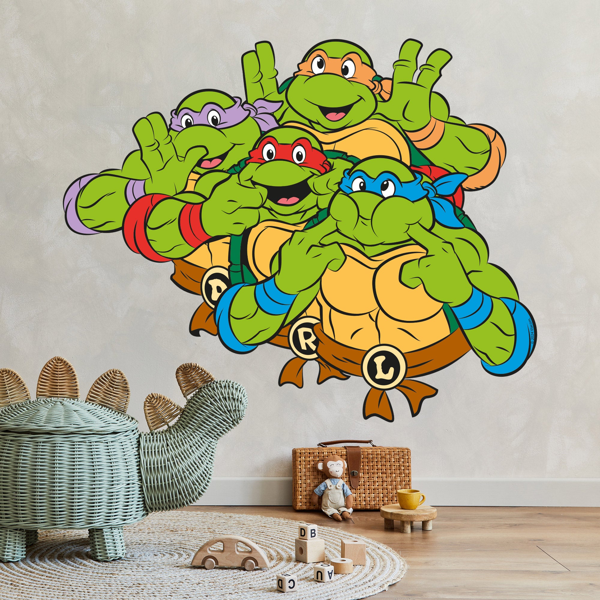 Tmnt Raphael Stickers Teenage Mutant Ninja Turtles Wall Sticker - Group Pulling Funny Faces ...