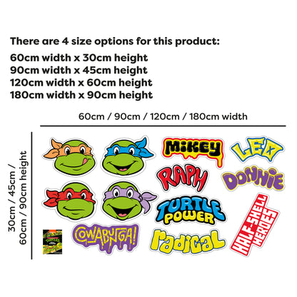 Teenage Mutant Ninja Turtles Wall Sticker - Classic Icons Decal Set TMNT Art