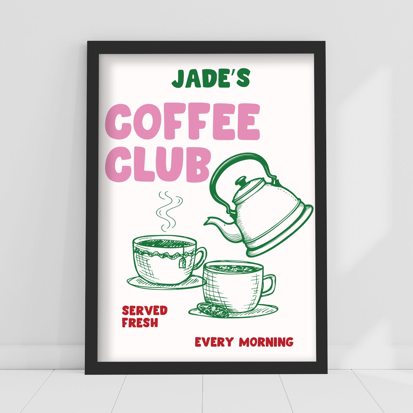 Kitchen Print - Coffee Club Personalised Poster Wall Art