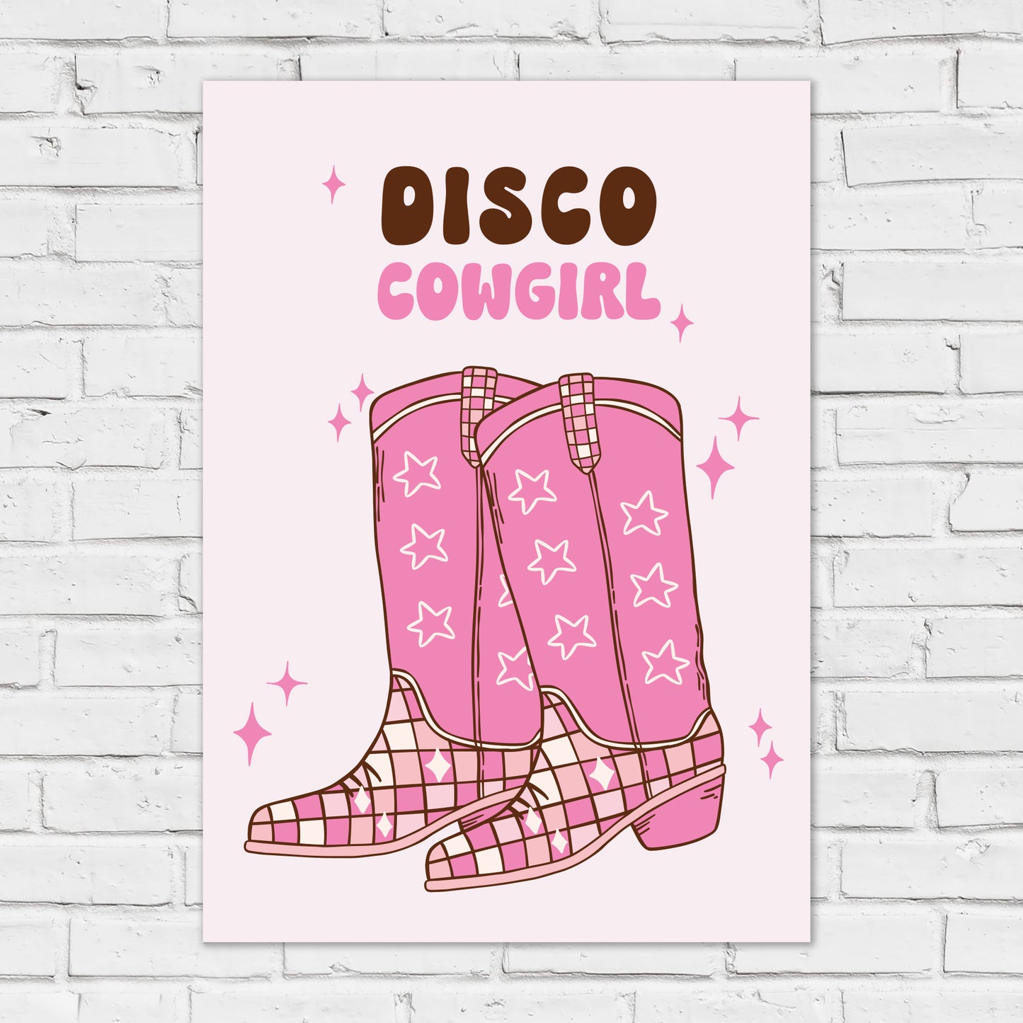 Cowgirl Print - Disco Cowgirl Poster Wall Art