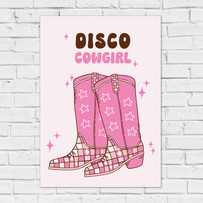 Cowgirl Print - Disco Cowgirl Poster Wall Art