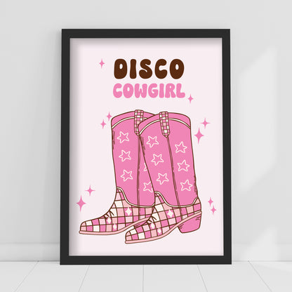 Cowgirl Print - Disco Cowgirl Poster Wall Art