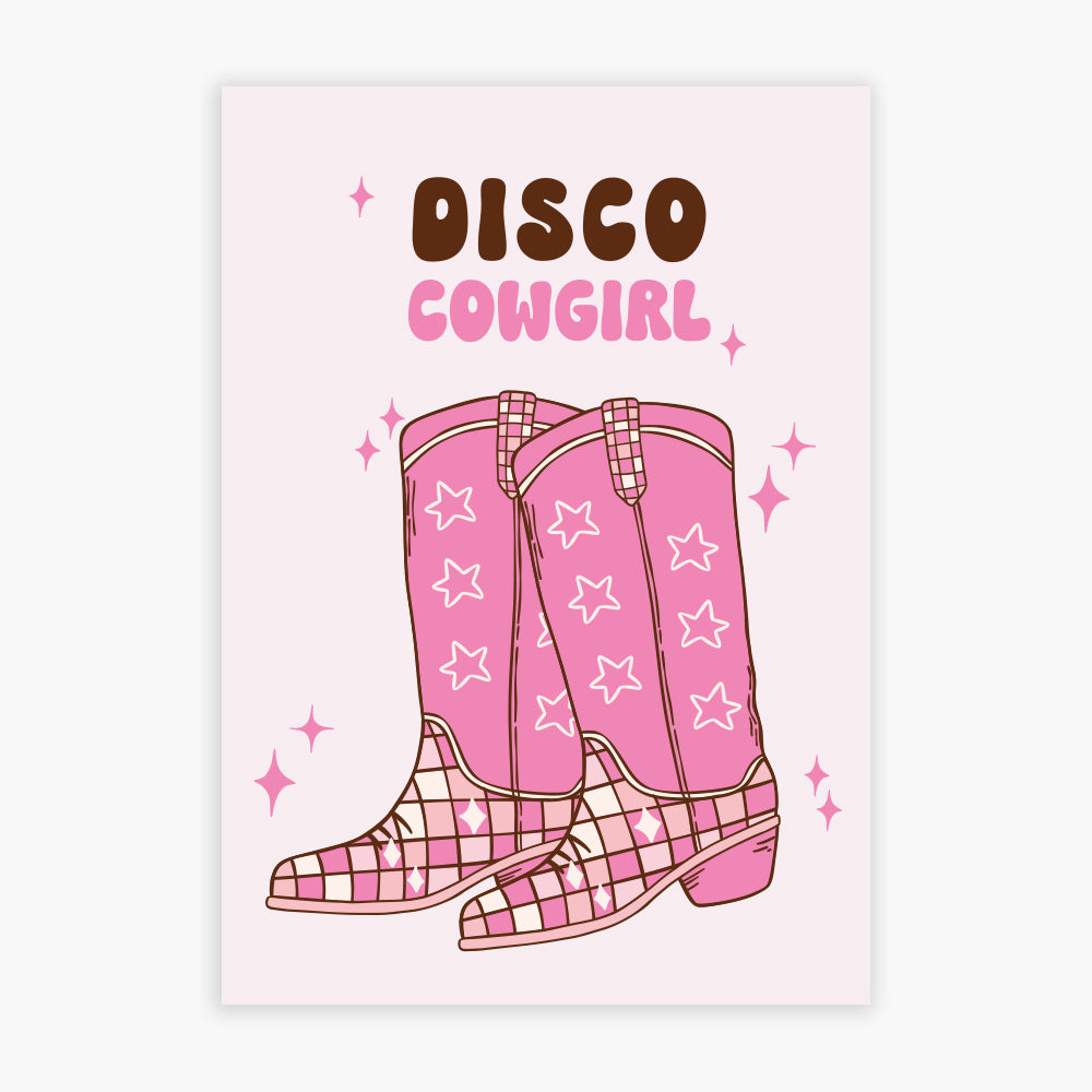 Cowgirl Print - Disco Cowgirl Poster Wall Art
