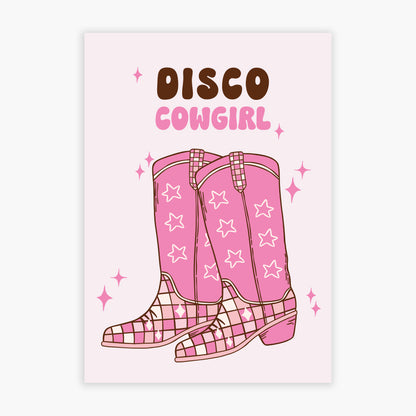 Cowgirl Print - Disco Cowgirl Poster Wall Art