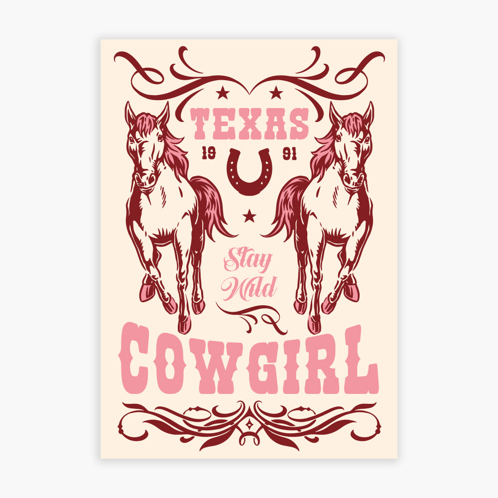 Cowgirl Print - Stay Wild Poster Wall Art