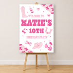 Cowgirl Birthday Sign - Pink Icons Personalised Foamex Board
