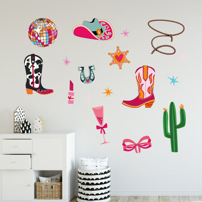 Cowgirl Wall Sticker - Disco Icons Decal Set Wall Art
