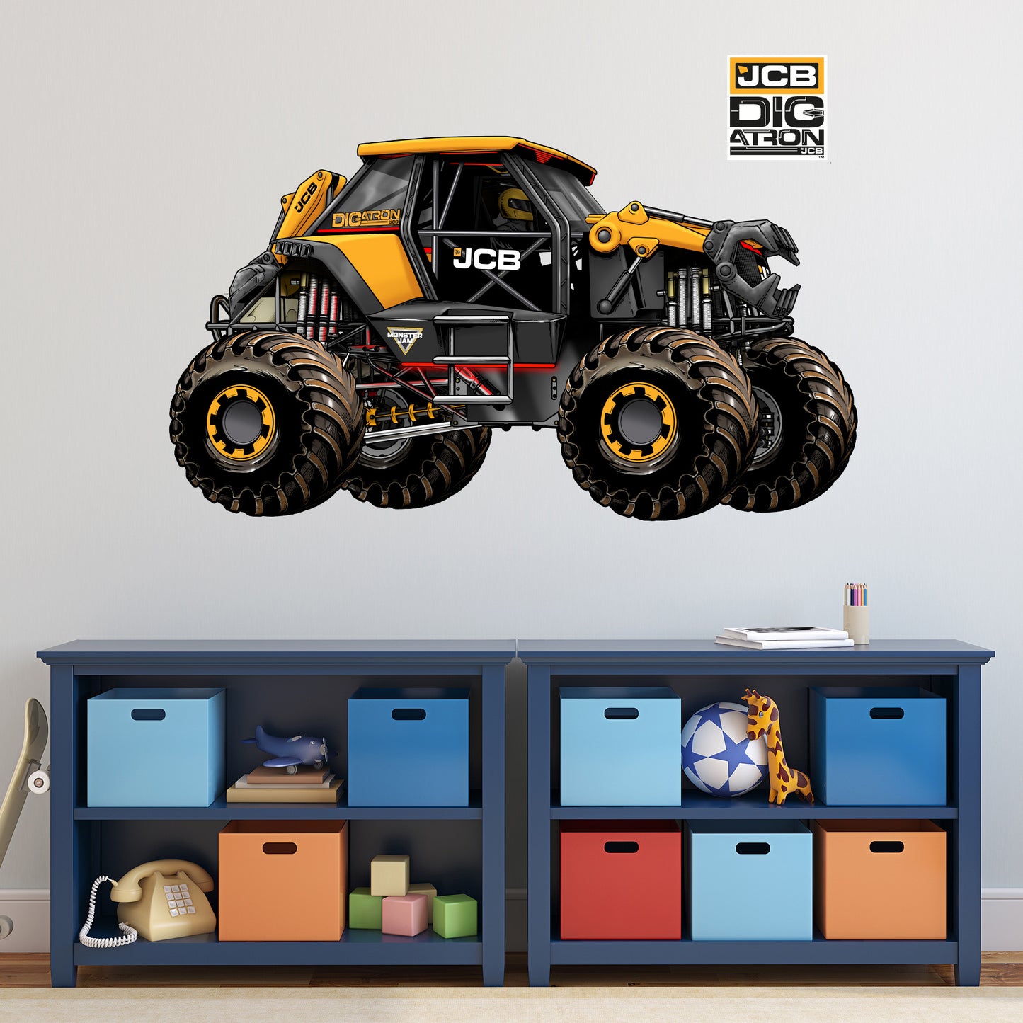 Monster Jam Wall Sticker - DIGatron Monster Jam Truck Wall Decal Art