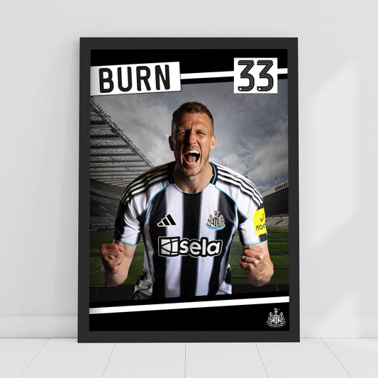 Newcastle United FC Print - Dan Burn 25/26 Core Poster Football Wall Art