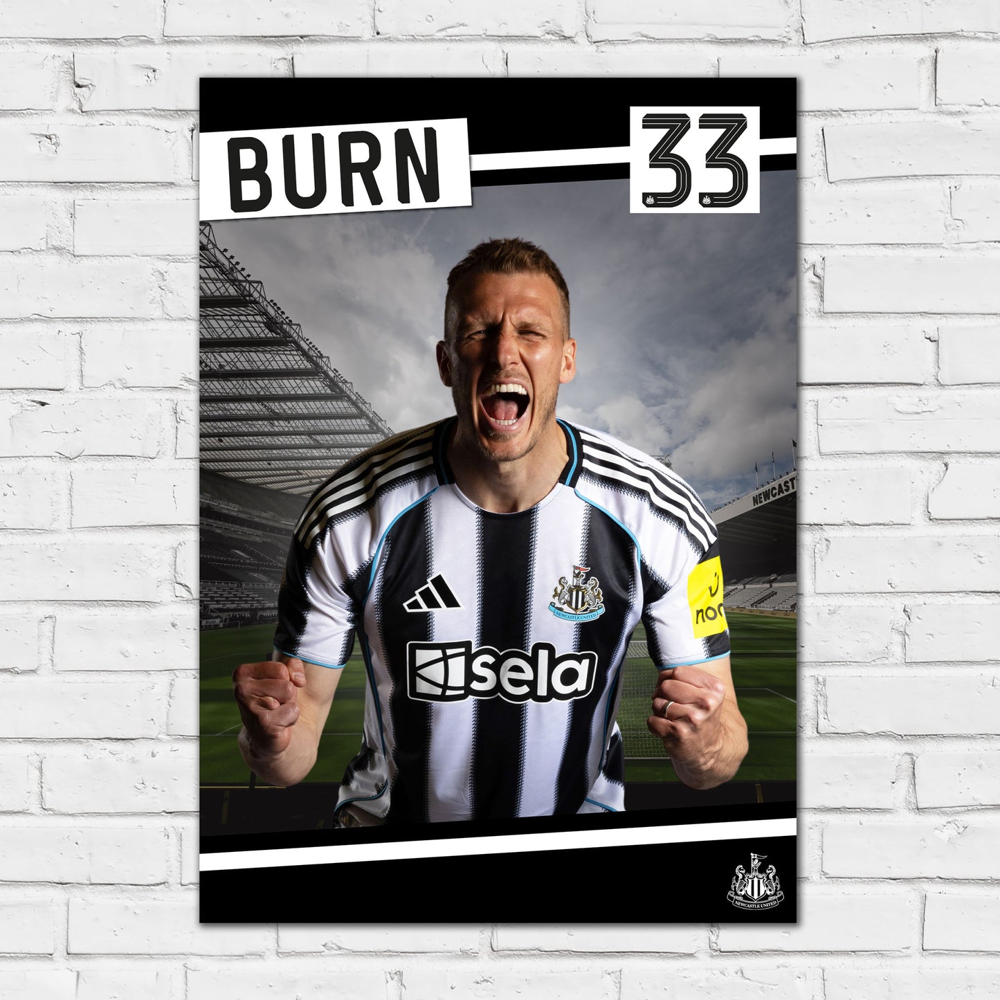 Newcastle United FC Print - Dan Burn 25/26 Core Poster Football Wall Art