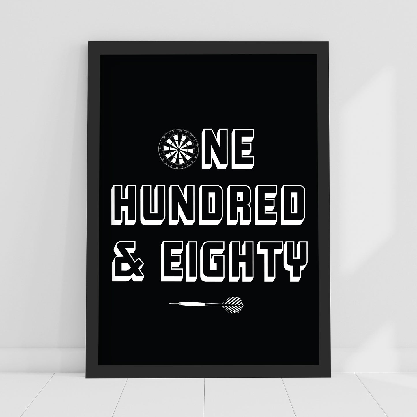 Darts Print - Black One Hundred And Eighty Poster Wall Art