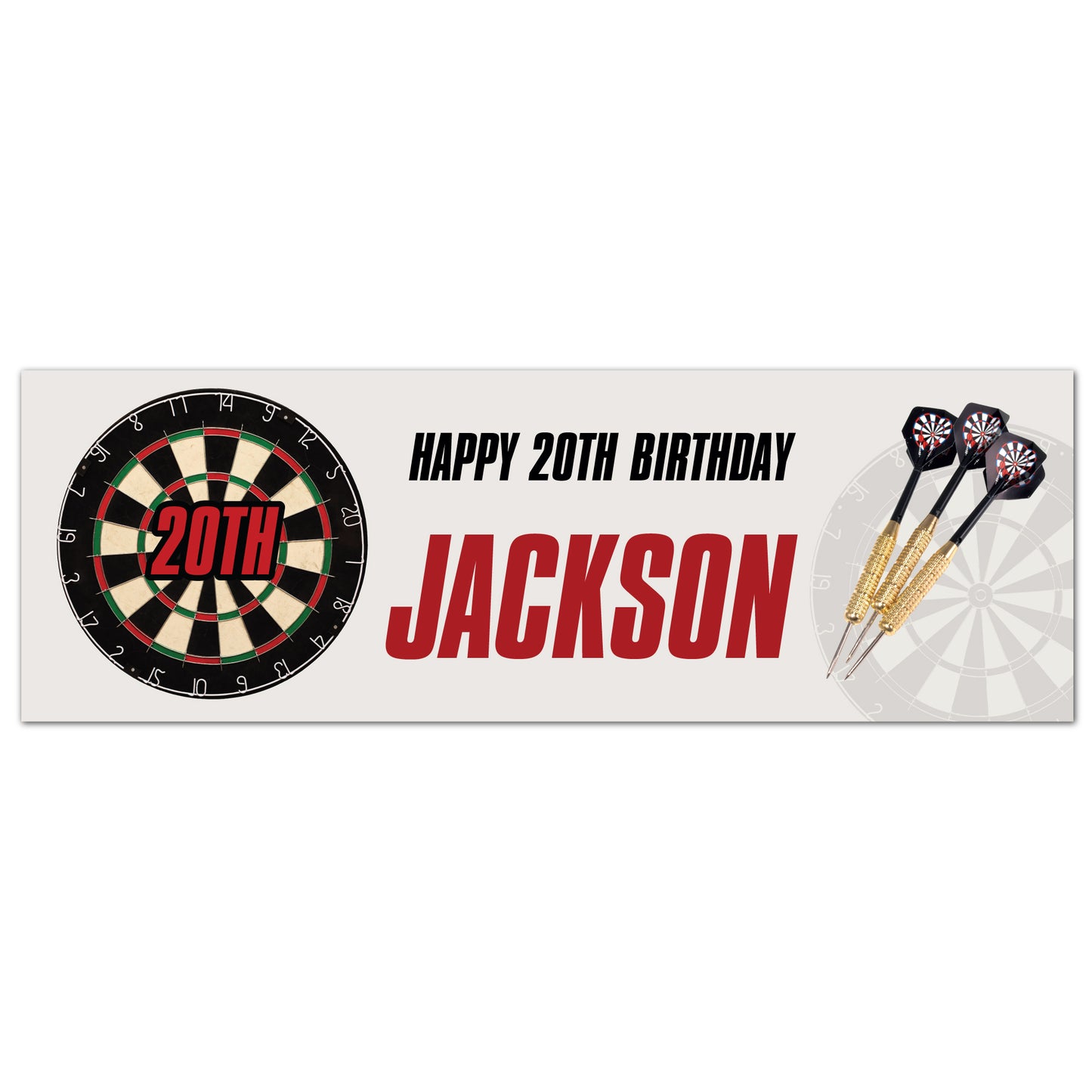 Darts Birthday - Dartboard 3 Darts Personalised Banner Wall Sticker
