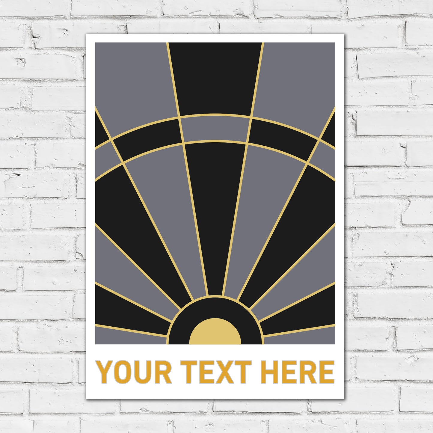 Darts Print - Grey And Gold Board Personalised Poster Wall Art