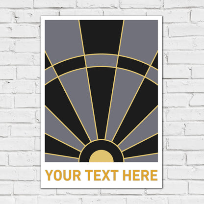 Darts Print - Grey And Gold Board Personalised Poster Wall Art