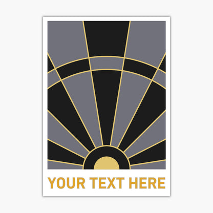 Darts Print - Grey And Gold Board Personalised Poster Wall Art